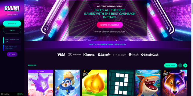 Buumi Homepage Desktop