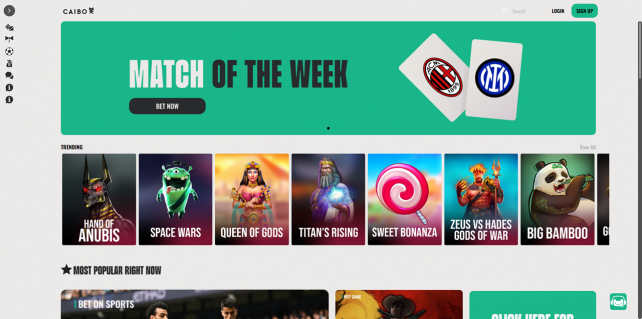 Caibo Casino Homepage Desktop