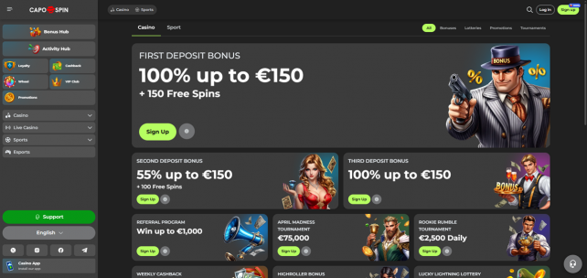 CapoSpin Homepage Desktop
