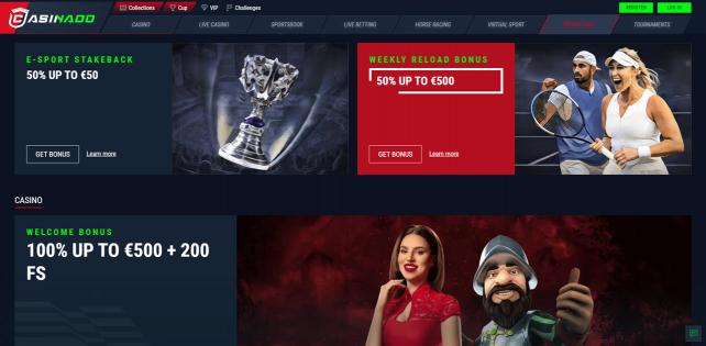Casinado Homepage Desktop