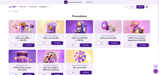CrownSlots Homepage Desktop