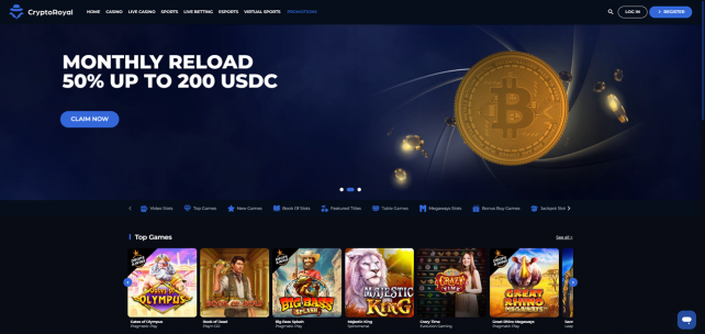 CryptoRoyal Homepage Desktop