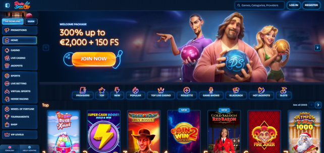 DudeSpin Casino Homepage Desktop