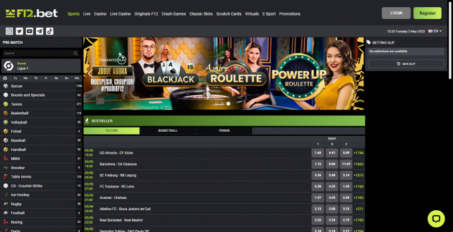 F12.bet Homepage Desktop