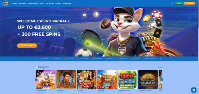 FeliceBet Homepage Desktop