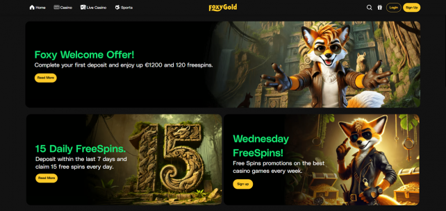 FoxyGold Homepage Desktop