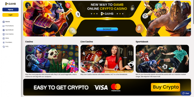 Gamb Homepage Desktop