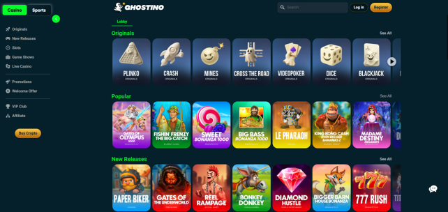 Ghostino Homepage Desktop