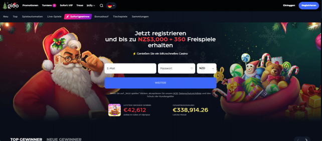 Gioo Casino Homepage Desktop