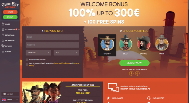 gunsbet no deposit bonus