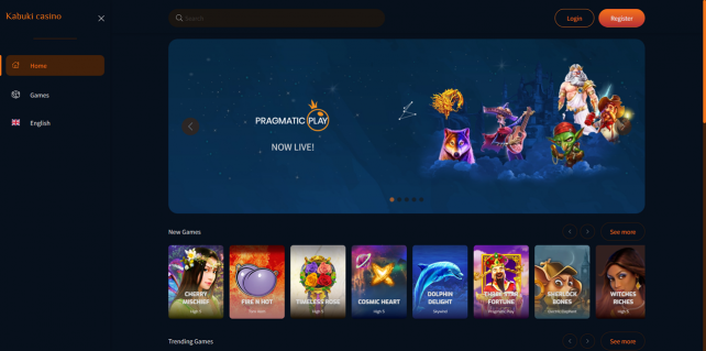 Kabuki Casino Homepage Desktop