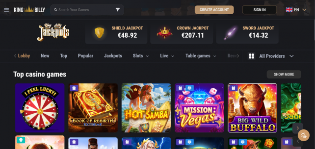 Kingbilly Homepage Desktop