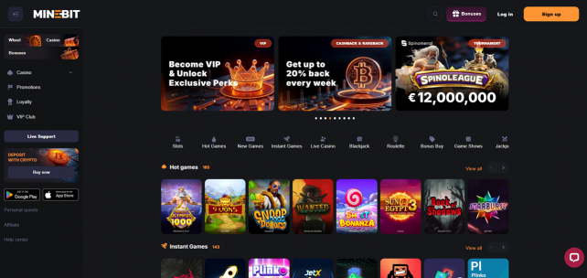 MineBit Homepage Desktop