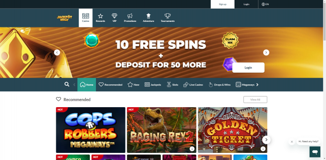 Jackpot Molly Homepage Desktop