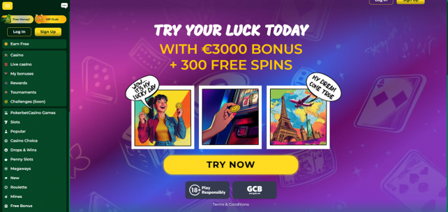 PokerBet Casino Homepage Desktop