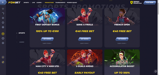 Powbet Homepage Desktop