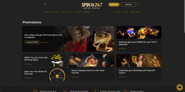 Spin247 Homepage Desktop