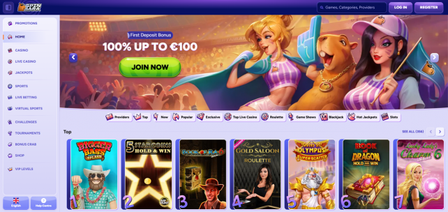 SpinBara Homepage Desktop