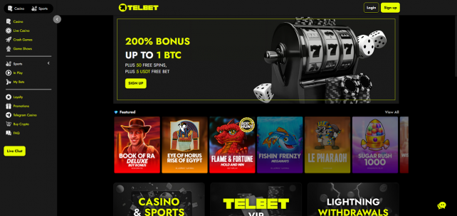 TelBet Homepage Desktop