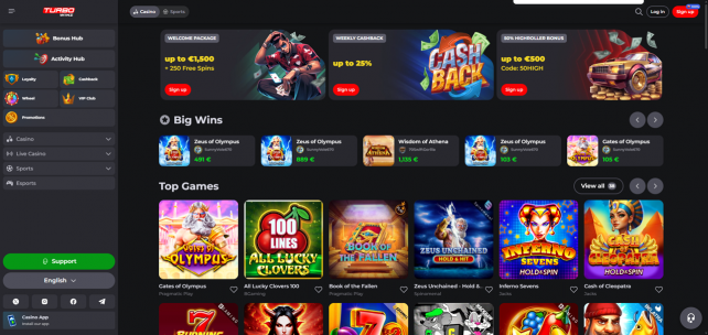 Turbowinz Homepage Desktop