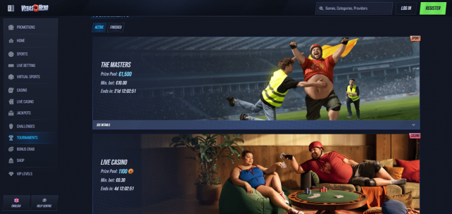 VegasHero Casino Homepage Desktop