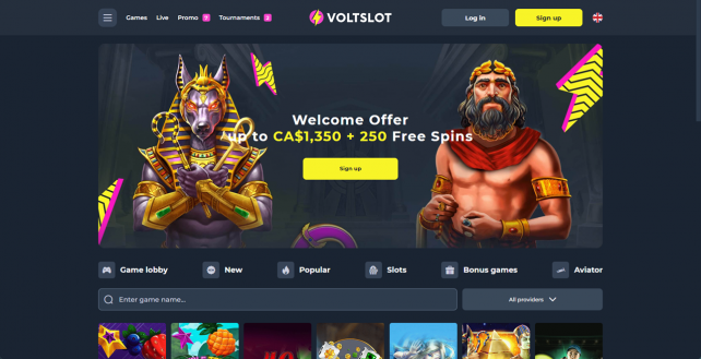 Voltslot Casino Homepage Desktop