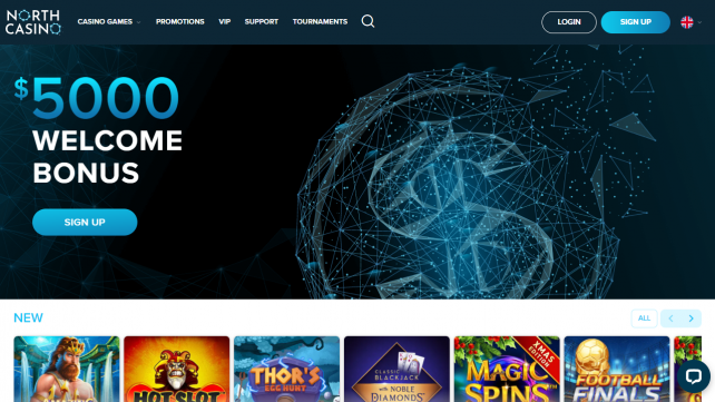 North Casino Homepage Desktop