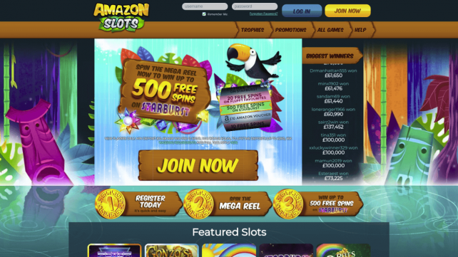 Amazon Slots Homepage Desktop