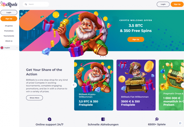 BitReels Homepage Desktop