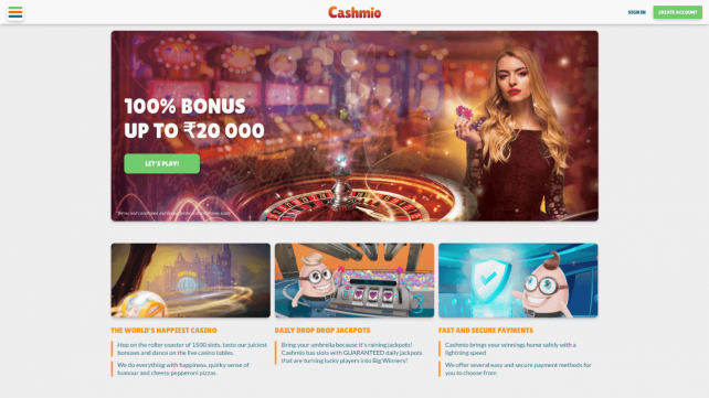 Cashmio Homepage Desktop