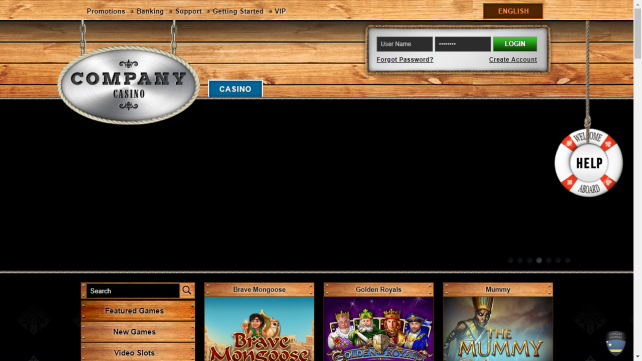 Company Casino Homepage Desktop