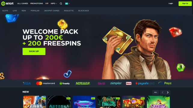 Gslot Casino Homepage Desktop