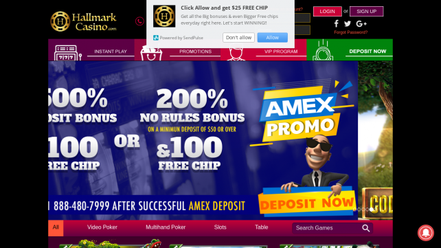 Hallmark Casino Homepage Desktop