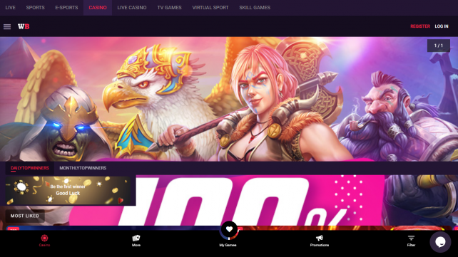 Wagonbet Homepage Desktop