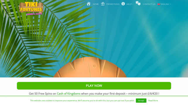 TikiFortunes Homepage Desktop